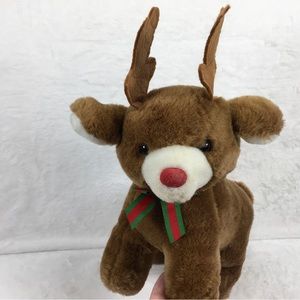 Vintage The Summit Collection Reindeer Heartwarmers 10in Soft Fur Plush 1992